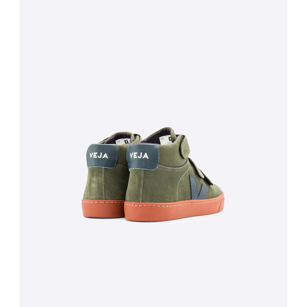 Veja ESPLAR MID SUEDE Hoog Kinderen Olijfgroen | NL 694XYU